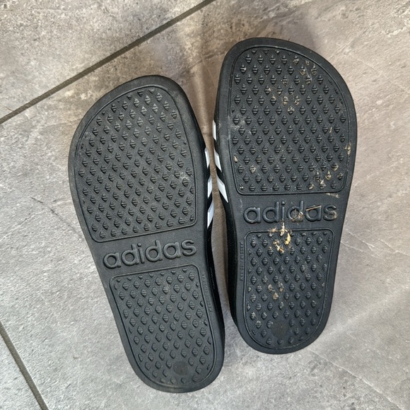 Adidas Black and White Slides - 12C - Picture 4 of 5